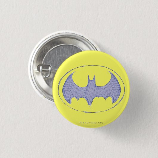 Batman Symbol | Lila Sketchbuch Button (Vorne & Hinten)