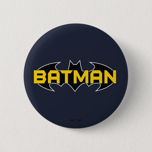 Batman Symbol | Name Gelb/Schwarz Button (Vorderseite)