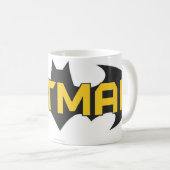 Batman Symbol | Name Gelb/Schwarz Kaffeetasse (VorderseiteRechts)