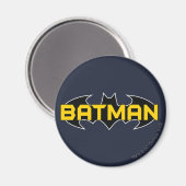 Batman Symbol | Name Gelb/Schwarz Magnet (Vorderseite/Rückseite)
