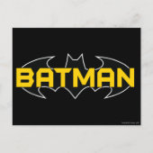 Batman Symbol | Name Gelb/Schwarz Postkarte (Vorderseite)