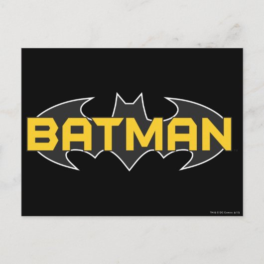 Batman Symbol | Name Gelb/Schwarz Postkarte (Vorderseite)