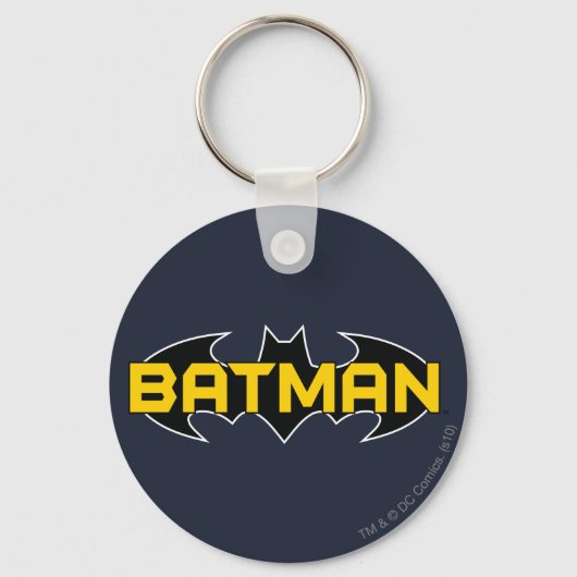 Batman Symbol | Name Gelb/Schwarz Schlüsselanhänger (Vorderseite)