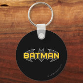 Batman Symbol | Name Gelb/Schwarz Schlüsselanhänger (Vorderseite)