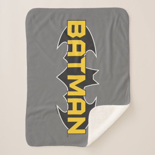 Batman Symbol | Name Gelb/Schwarz Sherpadecke (Vorderseite)