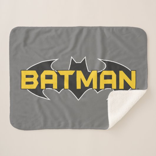Batman Symbol | Name Gelb/Schwarz Sherpadecke (Vorderseite (Horizontal))
