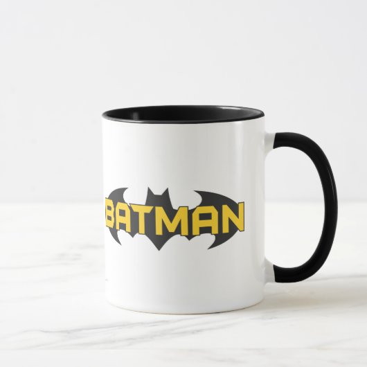 Batman Symbol | Name Gelb/Schwarz Tasse (Rechts)
