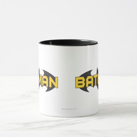 Batman Symbol | Name Gelb/Schwarz Tasse (Zentrum)