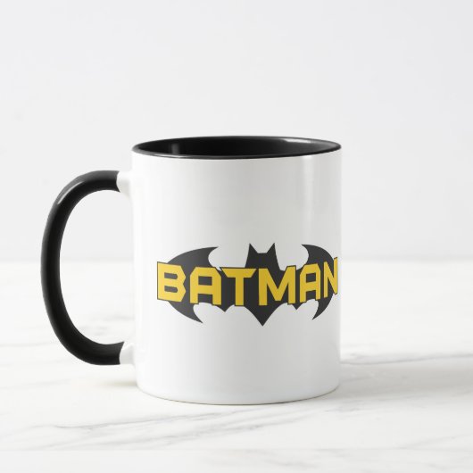 Batman Symbol | Name Gelb/Schwarz Tasse (Links)