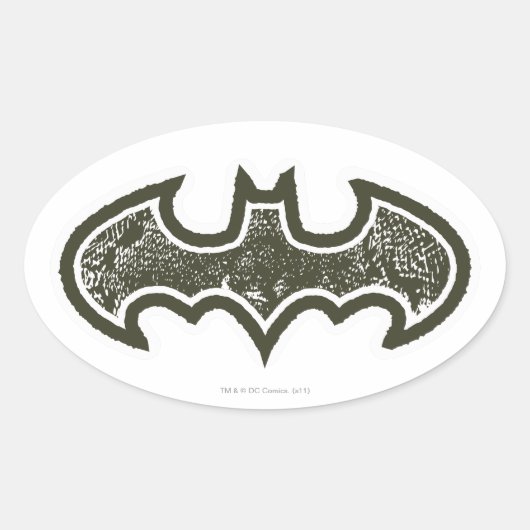 Batman Symbol | Nouveau Logo Ovaler Aufkleber (Vorderseite)