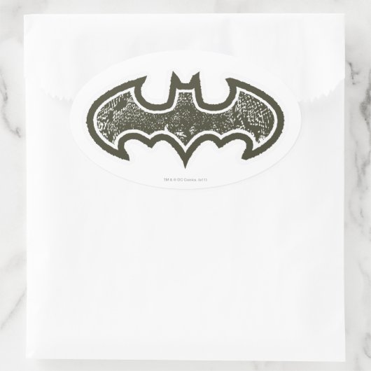 Batman Symbol | Nouveau Logo Ovaler Aufkleber (Tasche)
