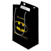 Batman Symbol | Oval Gradient Logo Kleine Geschenktüte (Vorderseite Schrägansicht)