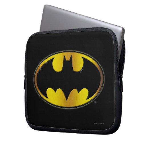 Batman Symbol | Oval Gradient Logo Laptopschutzhülle (Vorderseite Links)