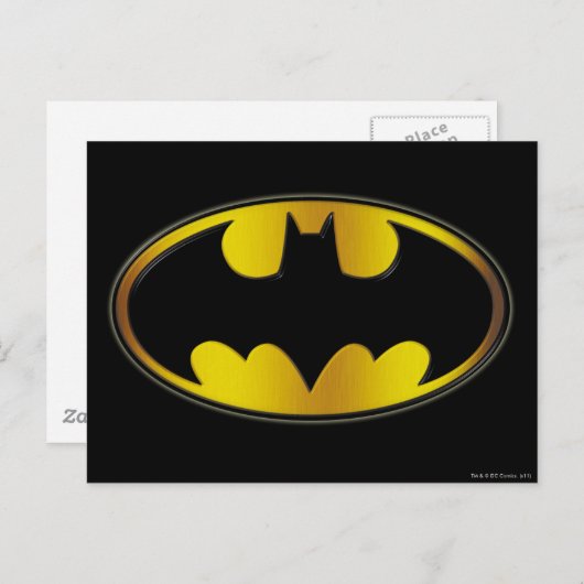 Batman Symbol | Oval Gradient Logo Postkarte (Vorne/Hinten)
