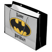 Batman Symbol | Oval Logo Große Geschenktüte (Vorderseite Schrägansicht)