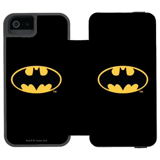 Batman Symbol | Oval Logo Incipio iPhone Geldbeutel-Hülle (Folio Geöffnet)