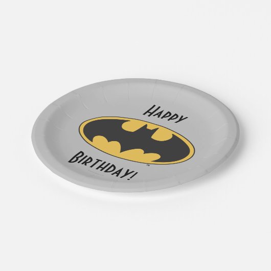 Batman Symbol | Oval Logo Pappteller (Schrägansicht)