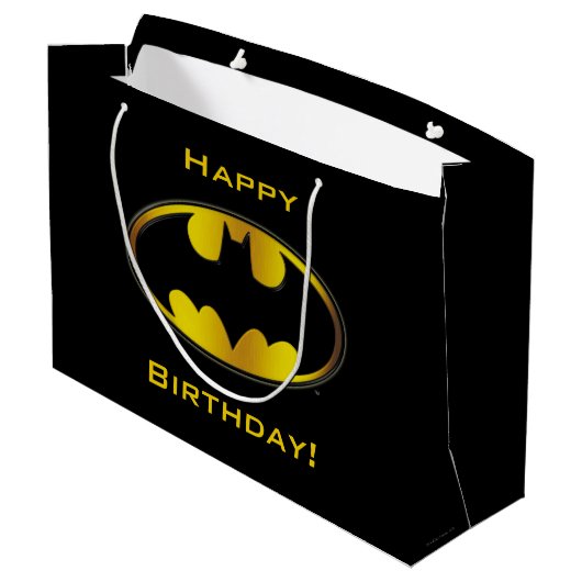 Batman-Symbol | Ovaler Gradient-Logo Große Geschenktüte (Rückseite Schrägansicht)