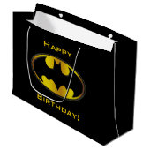 Batman-Symbol | Ovaler Gradient-Logo Große Geschenktüte (Vorderseite Schrägansicht)