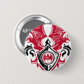 Batman Symbol | Red Black Bat Briefmarke Wappen Lo Button (Vorne & Hinten)