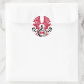 Batman Symbol | Red Black Bat Briefmarke Wappen Lo Runder Aufkleber (Tasche)