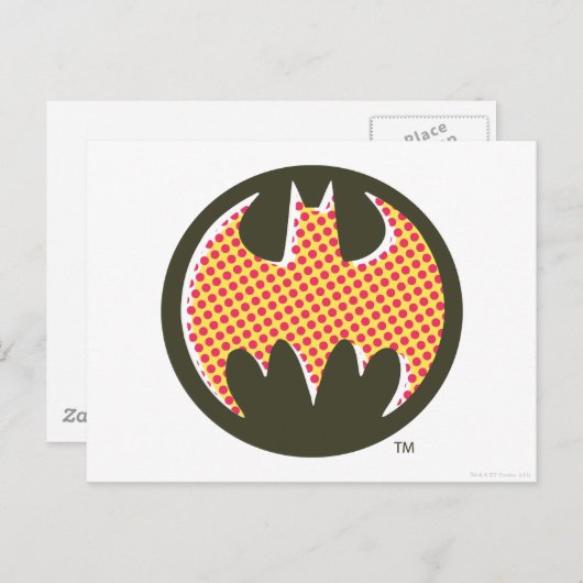 Batman Symbol | Red Halftone Logo Postkarte (Vorne/Hinten)