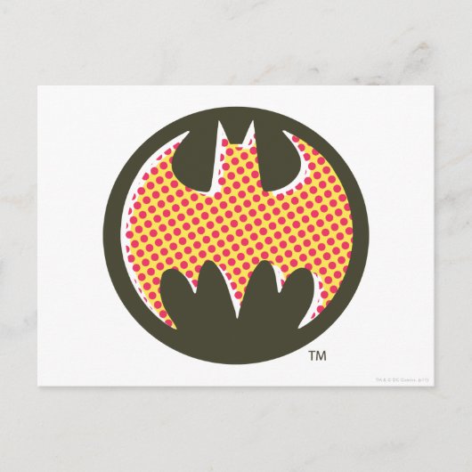Batman Symbol | Red Halftone Logo Postkarte (Vorderseite)