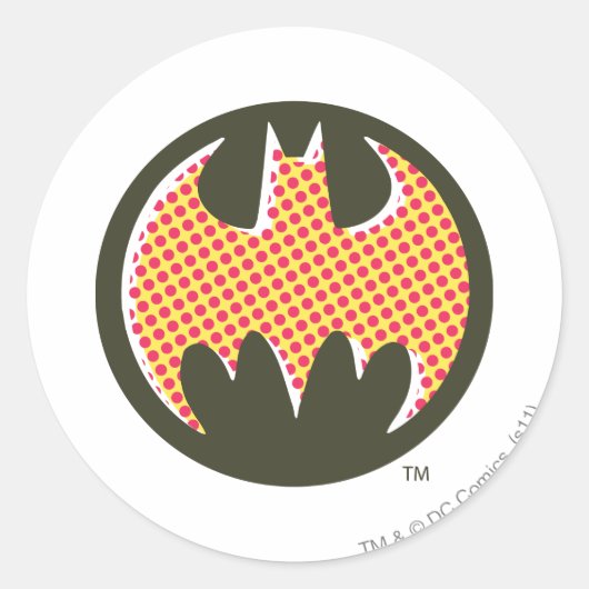 Batman Symbol | Red Halftone Logo Runder Aufkleber (Vorderseite)