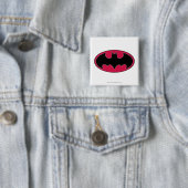 Batman Symbol | Rotes Schwarzes Logo Button (Beispiel)