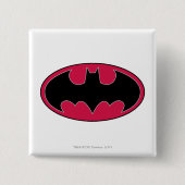 Batman Symbol | Rotes Schwarzes Logo Button (Vorderseite)