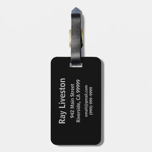 Batman Symbol | Rotes Schwarzes Logo Gepäckanhänger (Rückseite vertikal)