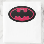 Batman Symbol | Rotes Schwarzes Logo Ovaler Aufkleber (Tasche)