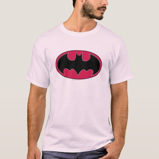 Batman Symbol | Rotes Schwarzes Logo T-Shirt (Vorderseite)