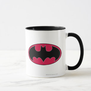 Batman Symbol   Rotes Schwarzes Logo Tasse