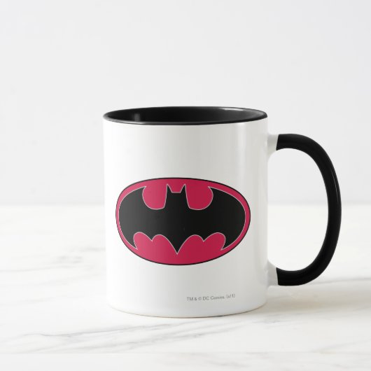 Batman Symbol | Rotes Schwarzes Logo Tasse (Rechts)