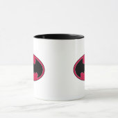 Batman Symbol | Rotes Schwarzes Logo Tasse (Zentrum)