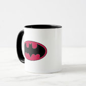 Batman Symbol | Rotes Schwarzes Logo Tasse (Vorderseite Links)