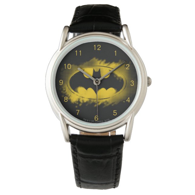 Batman Symbol | Schwarz-Gelb-Logo Armbanduhr (Vorderseite)