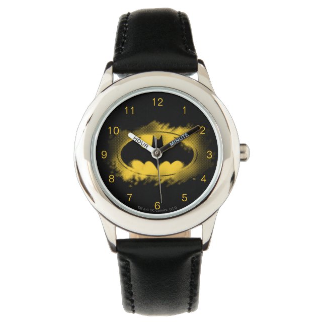 Batman Symbol | Schwarz-Gelb-Logo Armbanduhr (Vorderseite)