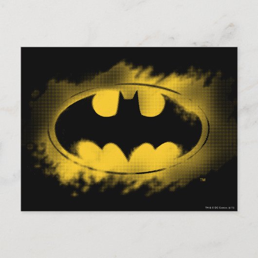 Batman Symbol | Schwarz-Gelb-Logo Postkarte (Vorderseite)