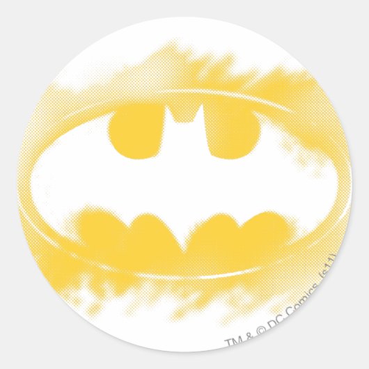 Batman Symbol | Schwarz-Gelb-Logo Runder Aufkleber (Vorderseite)