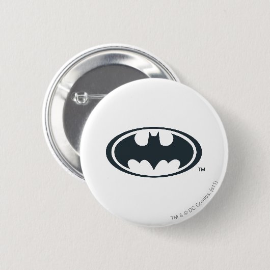 Batman Symbol | Schwarz-Weiß-Logo Button (Vorne & Hinten)