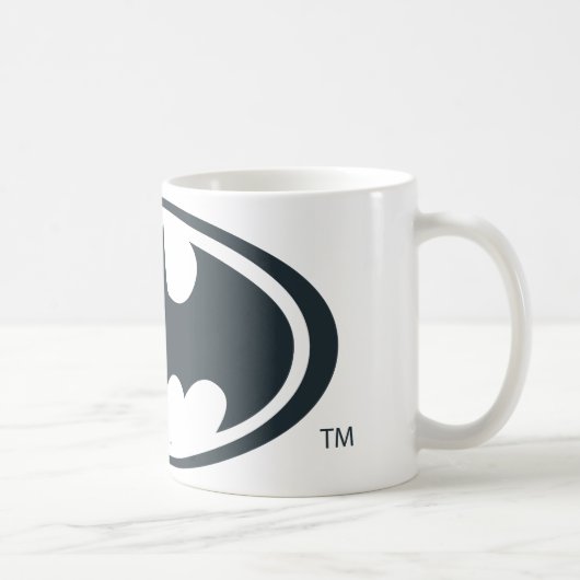 Batman Symbol | Schwarz-Weiß-Logo Kaffeetasse (Rechts)