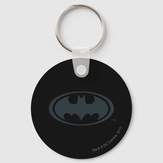 Batman Symbol | Schwarz-Weiß-Logo Schlüsselanhänger (Vorderseite)