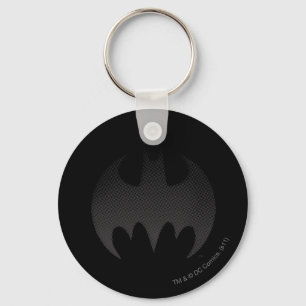 Batman Symbol   Schwarz-weißes Logo Schlüsselanhänger