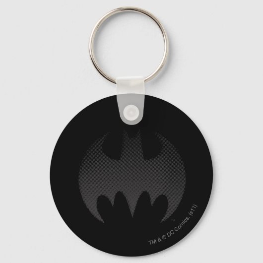 Batman Symbol | Schwarz-weißes Logo Schlüsselanhänger (Vorderseite)