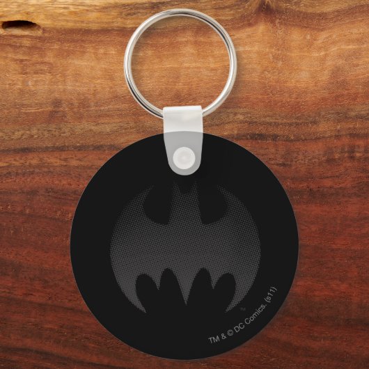 Batman Symbol | Schwarz-weißes Logo Schlüsselanhänger (Vorderseite)