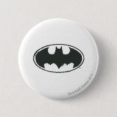 Batman Symbol | Schwarz-weißes Spray-Logo Button (Vorderseite)