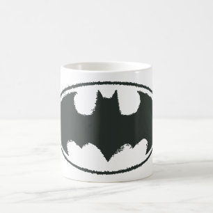 Batman Symbol   Schwarz-weißes Spray-Logo Kaffeetasse