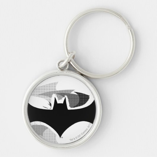 Batman Symbol | Schwarzes Schattenlogo Schlüsselanhänger (Vorne)